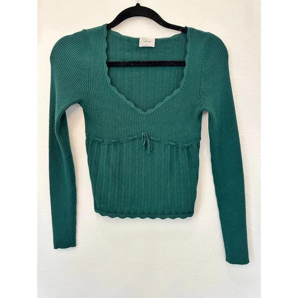 Aritzia Wilfred Soloist Sweater in Scarab - Size M - Picture 2 of 8